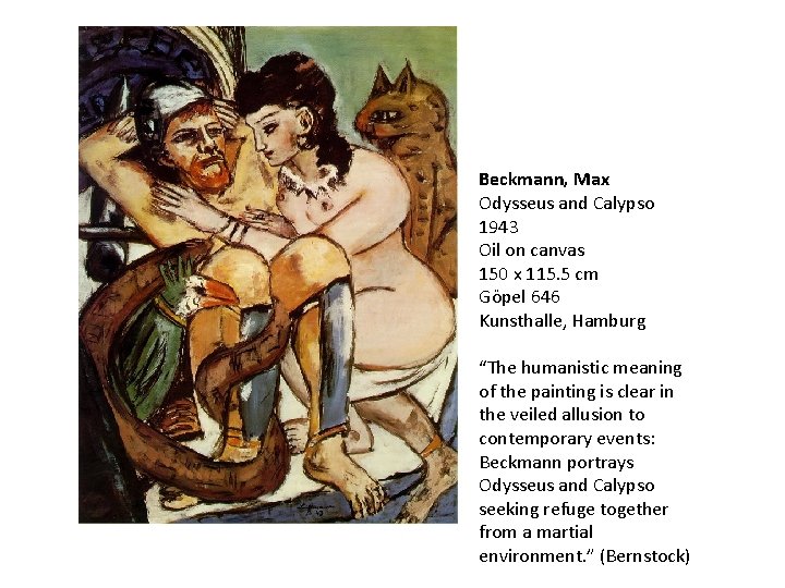Beckmann, Max Odysseus and Calypso 1943 Oil on canvas 150 x 115. 5 cm