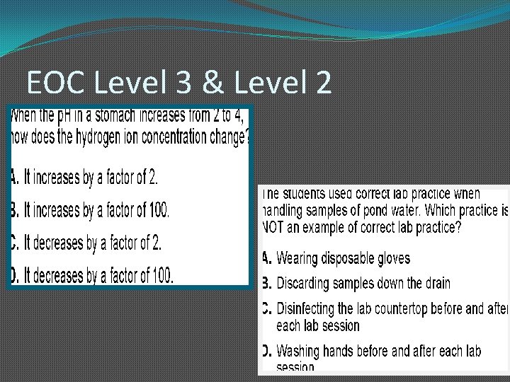 EOC Level 3 & Level 2 