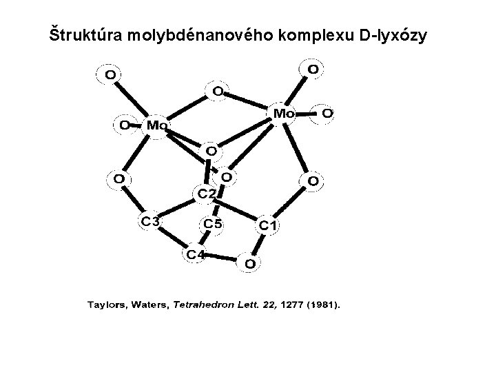 Štruktúra molybdénanového komplexu D-lyxózy 