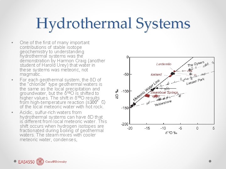 Hydrothermal Systems • • • One of the first of many important contributions of