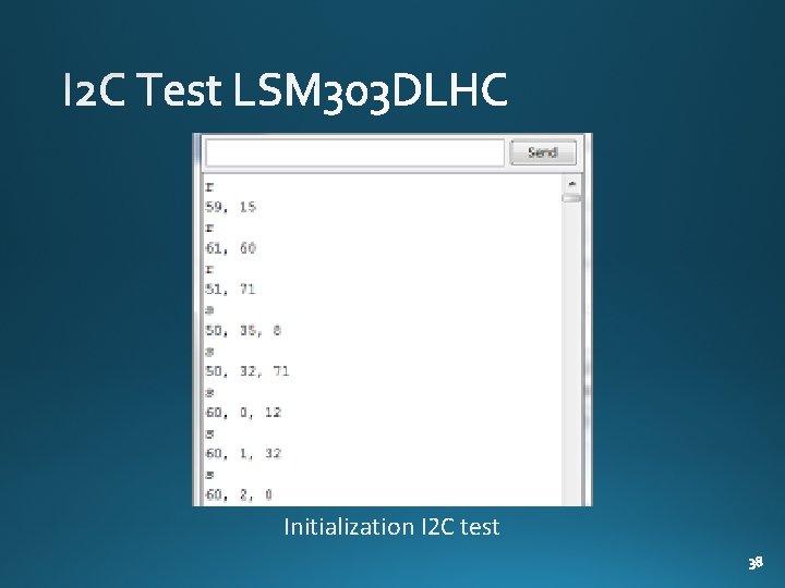 Initialization I 2 C test 