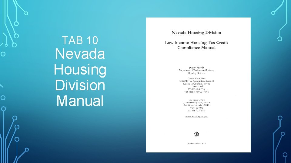 TAB 10 Nevada Housing Division Manual 