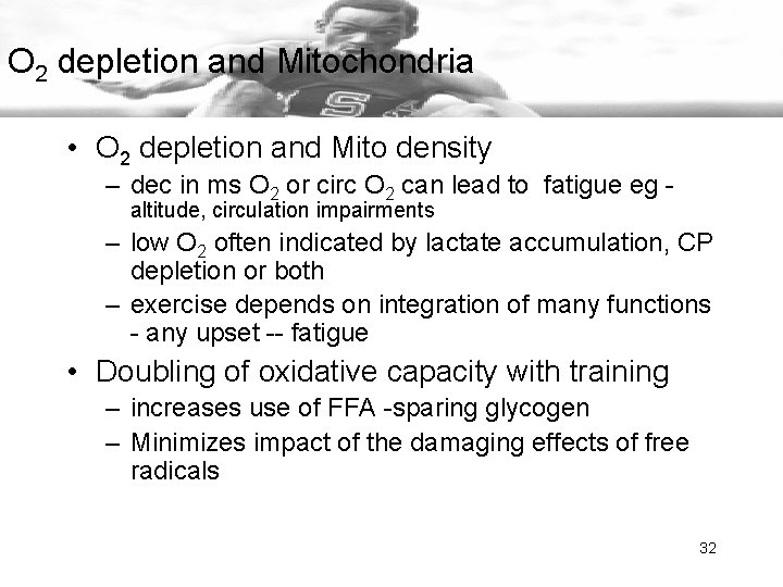O 2 depletion and Mitochondria • O 2 depletion and Mito density – dec