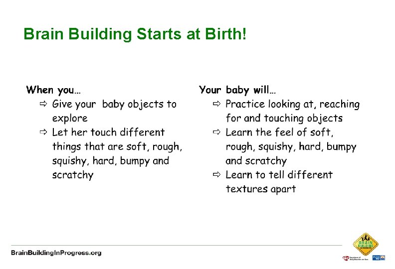 Brain Building Starts at Birth! 