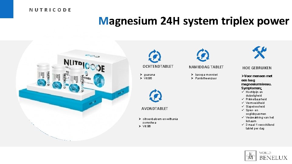 NUTRICODE Magnesium 24 H system triplex power OCHTENDTABLET Ø guarana Ø Vit B 6