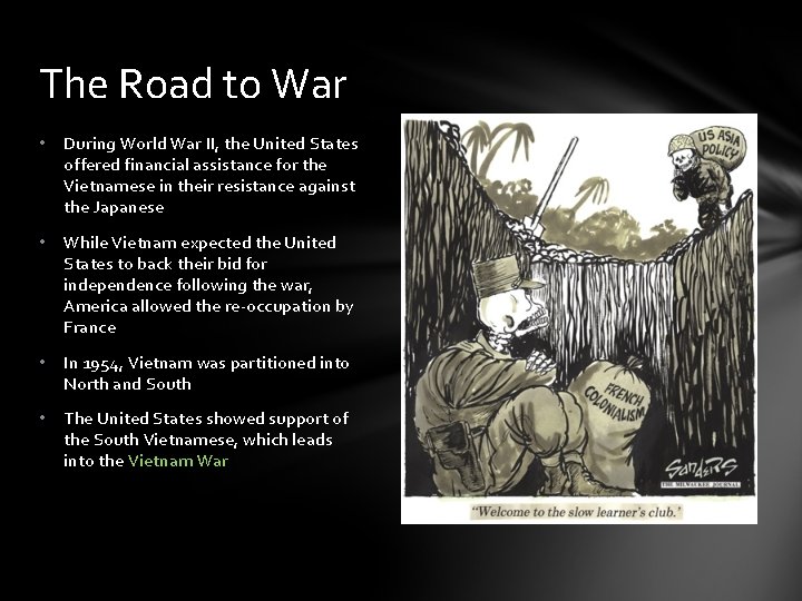 The Road to War • During World War II, the United States offered financial