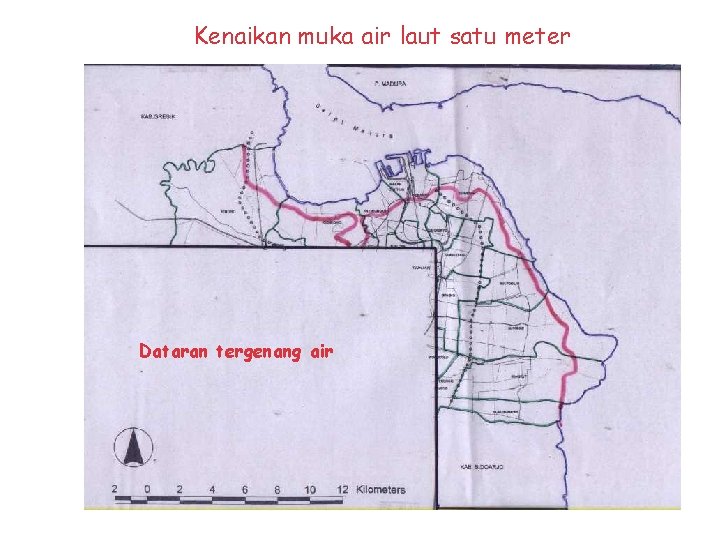 Kenaikan muka air laut satu meter Dataran tergenang air 