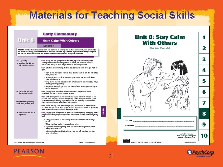 Materials for Teaching Social Skills 21 