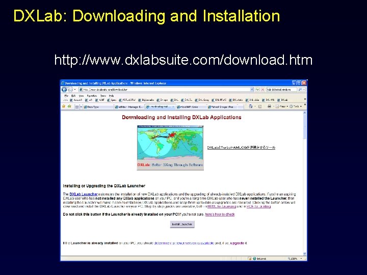 DXLab: Downloading and Installation http: //www. dxlabsuite. com/download. htm 