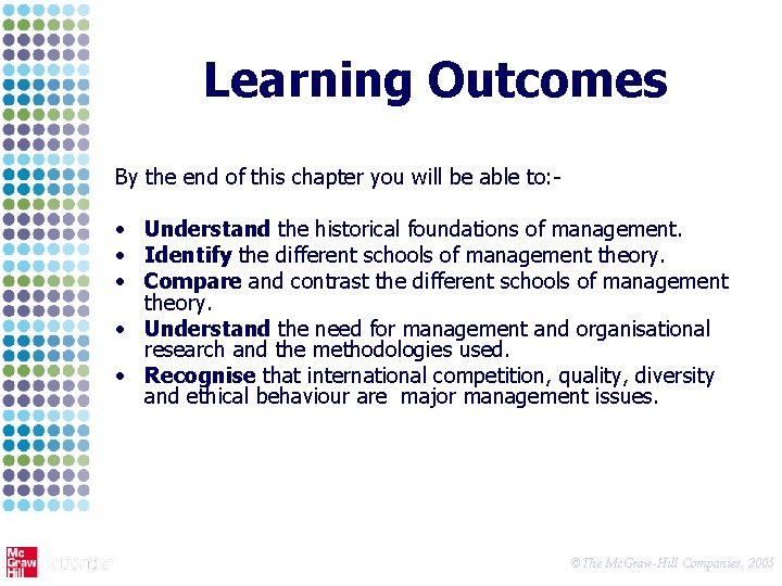 Learning Outcomes By the end of this chapter you will be able to: -