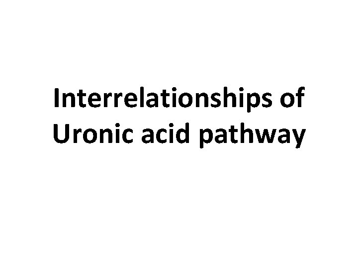 Interrelationships of Uronic acid pathway 