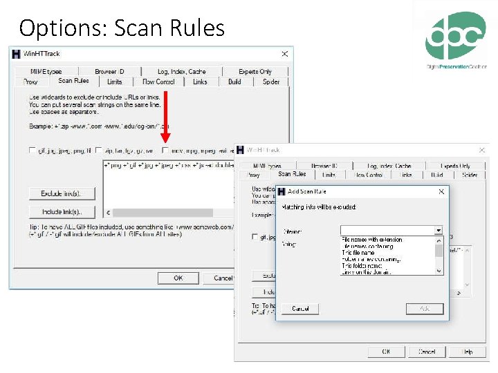 Options: Scan Rules 