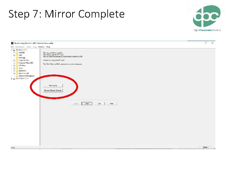 Step 7: Mirror Complete 