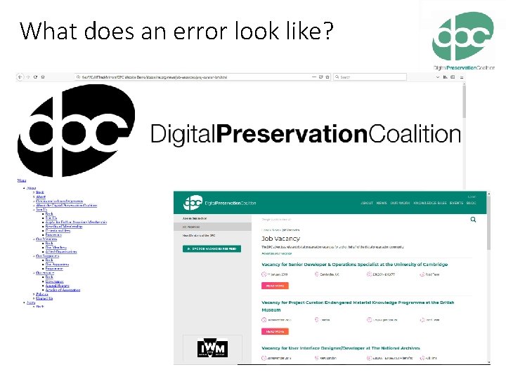What does an error look like? 