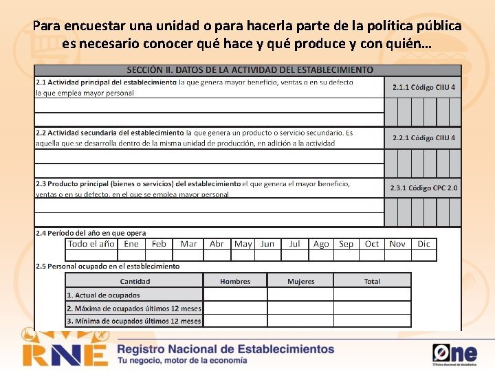 Para encuestar una unidad o para hacerla parte de la política pública es necesario