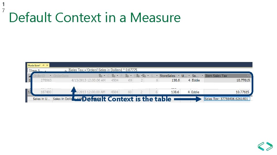 1 7 Default Context in a Measure Default Context is the table 