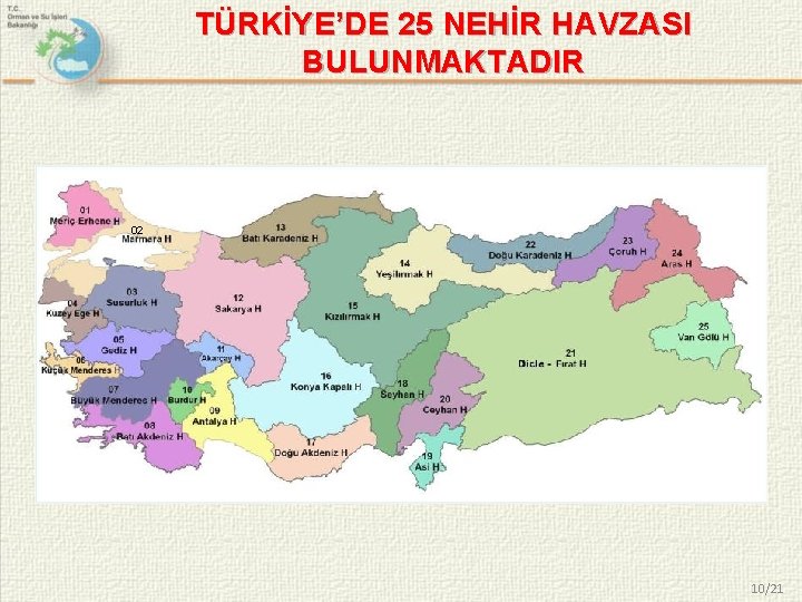 TÜRKİYE’DE 25 NEHİR HAVZASI BULUNMAKTADIR 02 10/21 