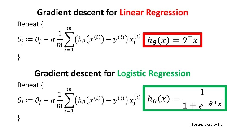 • Slide credit: Andrew Ng • Slide credit: Andrew Ng