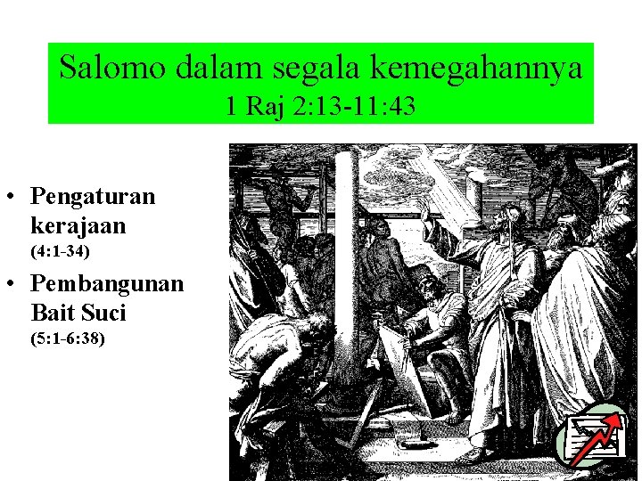 Salomo dalam segala kemegahannya 1 Raj 2: 13 -11: 43 • Pengaturan kerajaan (4: