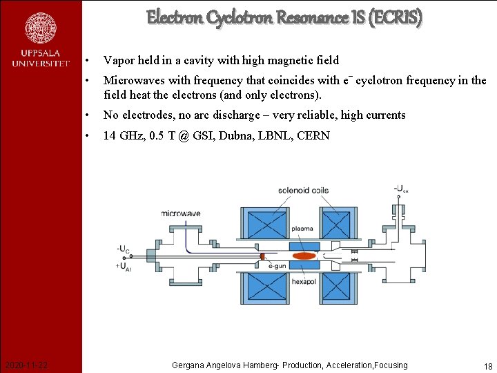 Electron Cyclotron Resonance IS (ECRIS) 2020 -11 -22 • Vapor held in a cavity