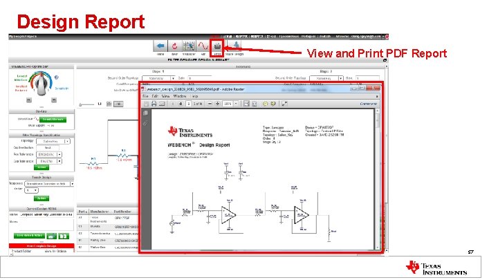Design Report View and Print PDF Report 57 