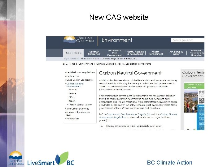 New CAS website BC Climate Action 