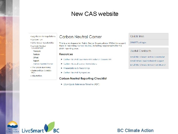 New CAS website BC Climate Action 