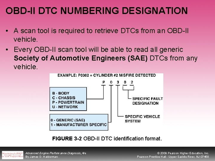 OBD-II DTC NUMBERING DESIGNATION • A scan tool is required to retrieve DTCs from