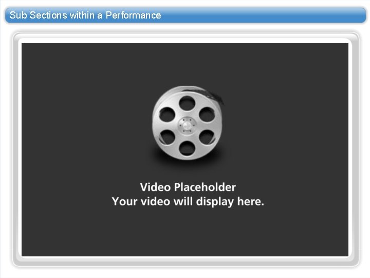 Sub Sections within a Performance 