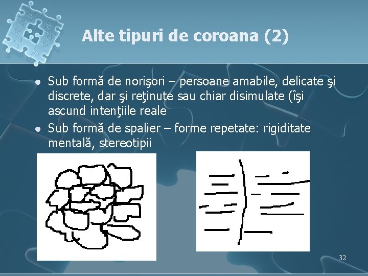 Alte tipuri de coroana (2) l l Sub formă de norişori – persoane amabile,