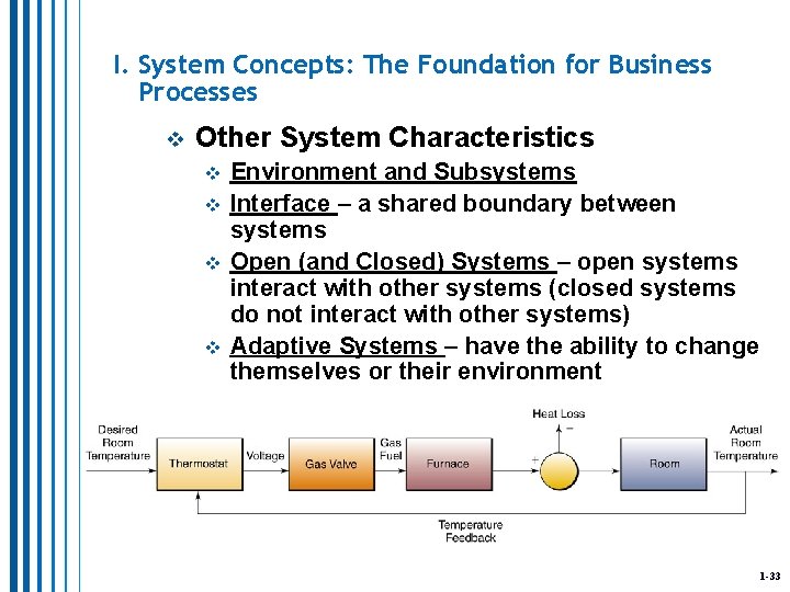 I. System Concepts: The Foundation for Business Processes v Other System Characteristics v v