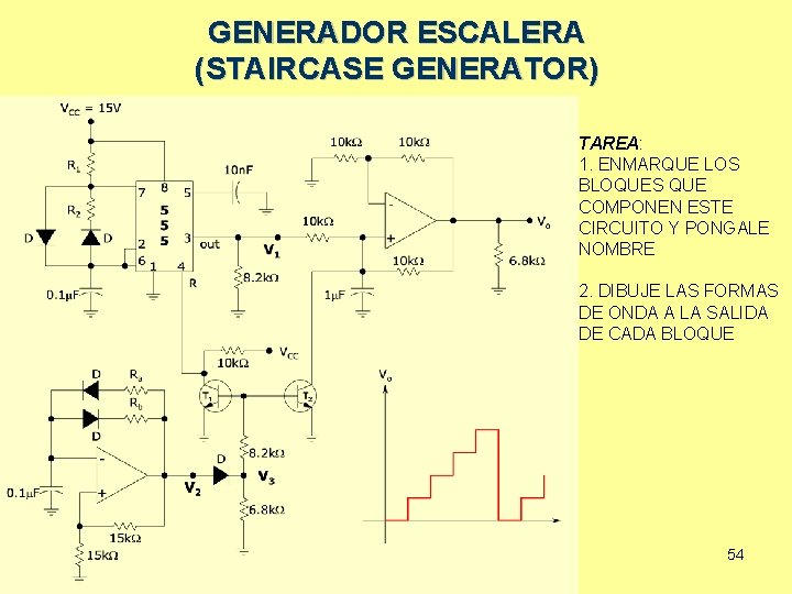 GENERADOR ESCALERA (STAIRCASE GENERATOR) TAREA: 1. ENMARQUE LOS BLOQUES QUE COMPONEN ESTE CIRCUITO Y