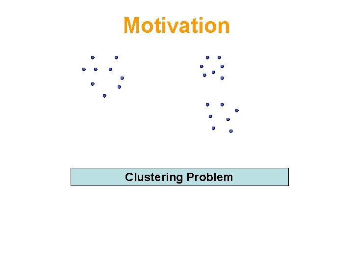 Motivation Clustering Problem 