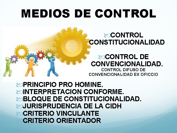 MEDIOS DE CONTROL CONSTITUCIONALIDAD CONTROL DE CONVENCIONALIDAD. CONTROL DIFUSO DE CONVENCIONALIDAD EX OFICCIO PRINCIPIO
