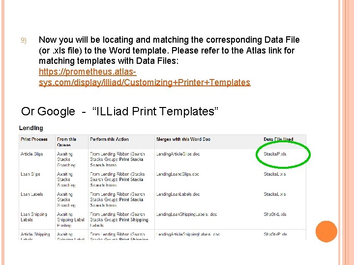 9) Now you will be locating and matching the corresponding Data File (or. xls