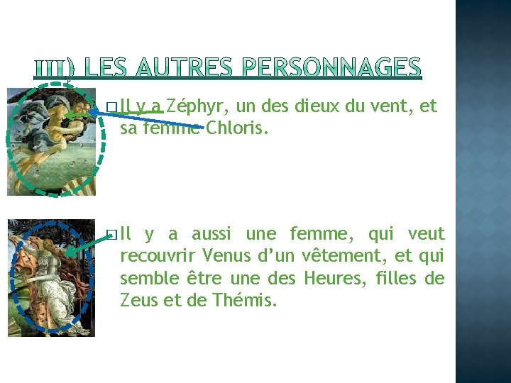 � Il y a Zéphyr, un des dieux du vent, et sa femme Chloris.