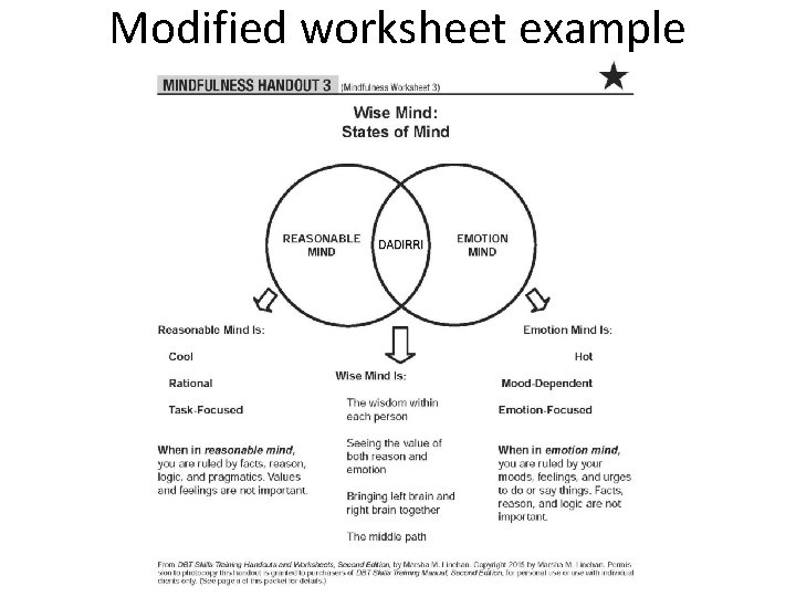 Modified worksheet example 