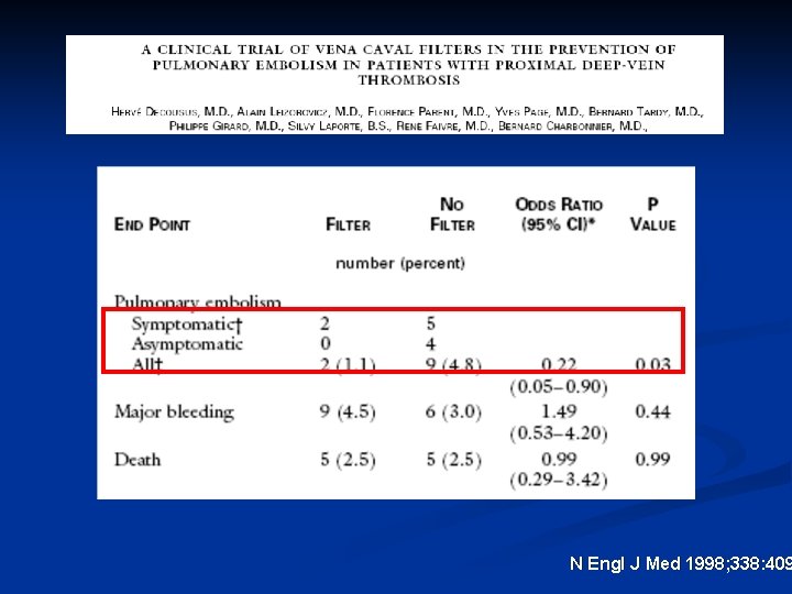 N Engl J Med 1998; 338: 409 