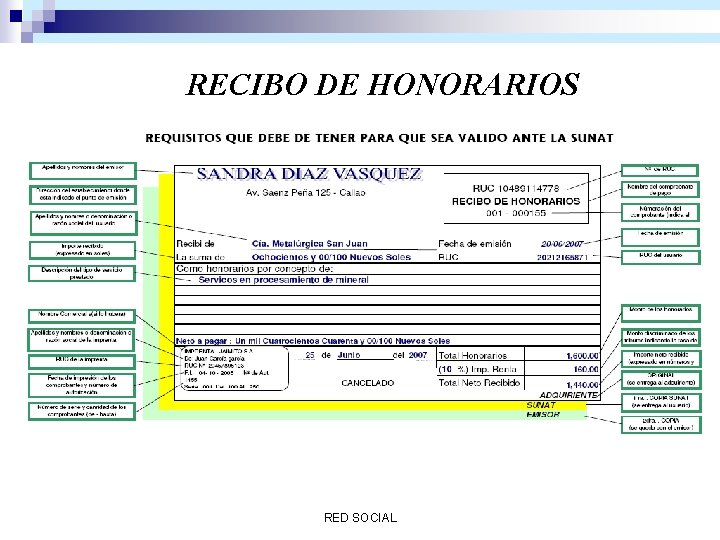 RECIBO DE HONORARIOS RED SOCIAL 