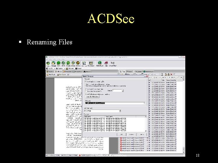 ACDSee § Renaming Files Bibliotheca Alexandrina 18 