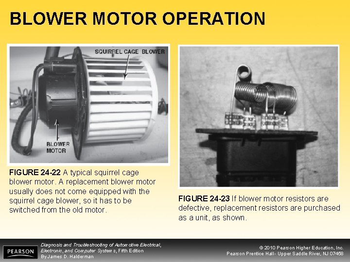 BLOWER MOTOR OPERATION FIGURE 24 -22 A typical squirrel cage blower motor. A replacement