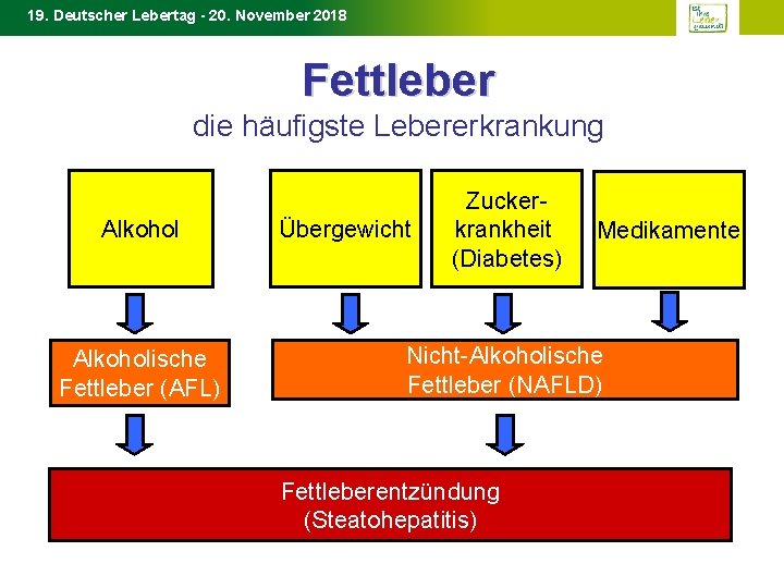 19. Deutscher Lebertag - 20. November 2018 Fettleber die häufigste Lebererkrankung Alkoholische Fettleber (AFL)