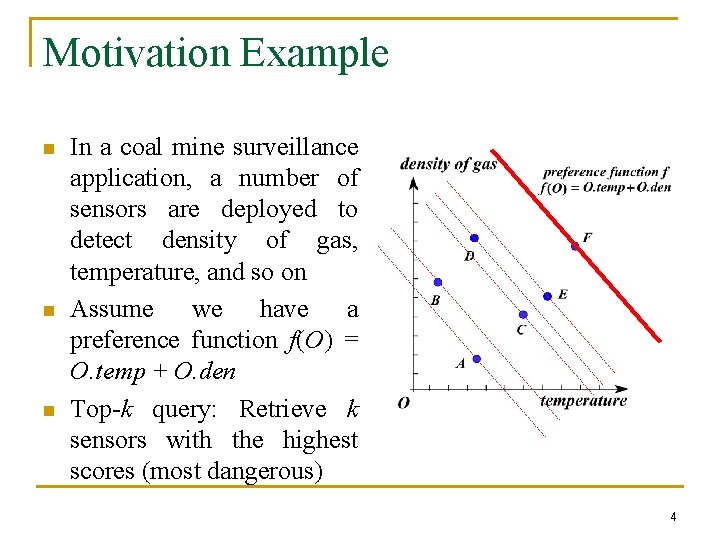 Motivation Example n n n In a coal mine surveillance application, a number of
