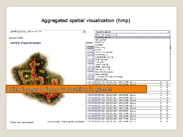 Aggregated spatial visualization (hmp) Click image to jump to location in game! 