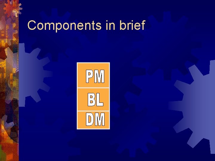 Components in brief 