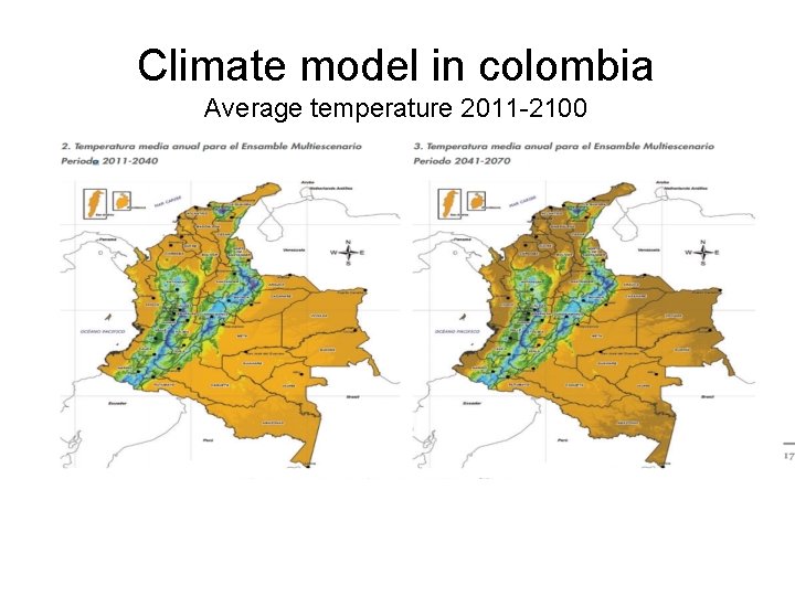 Climate model in colombia Average temperature 2011 -2100 