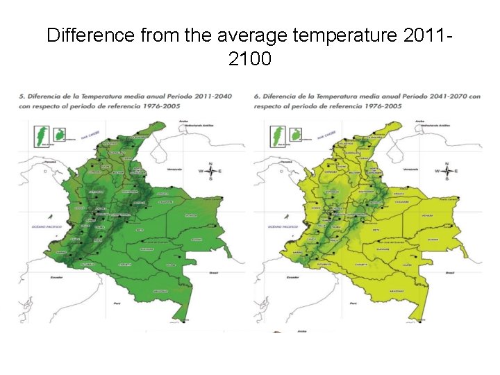 Difference from the average temperature 20112100 
