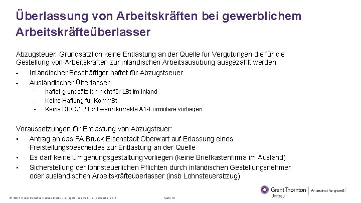 Überlassung von Arbeitskräften bei gewerblichem Arbeitskräfteüberlasser Abzugsteuer: Grundsätzlich keine Entlastung an der Quelle für