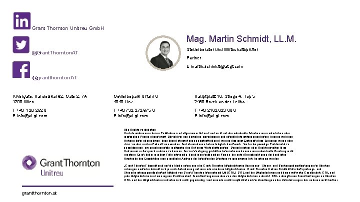 Grant Thornton Unitreu Gmb. H Mag. Martin Schmidt, LL. M. Steuerberater und Wirtschaftsprüfer @Grant.