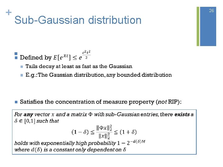 + 26 Sub-Gaussian distribution n 